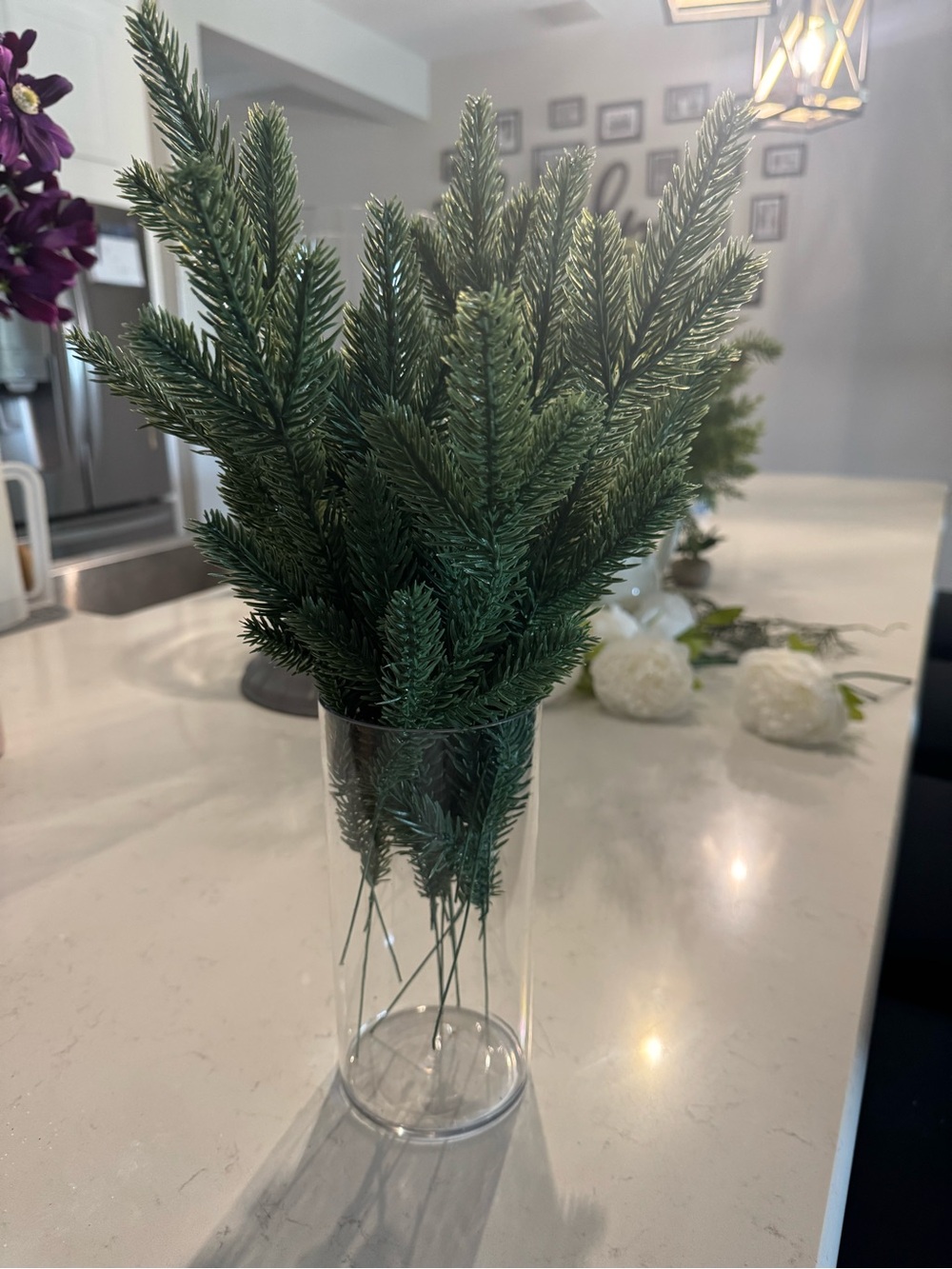 Artificial Pine Stem Bouquet - Green